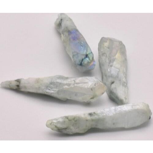 5 Pcs/Lot 35mm Natural Crystal Plated Green Irregular Shape Accessories Jewelry Making Supplies Crystals And Stones JA0024