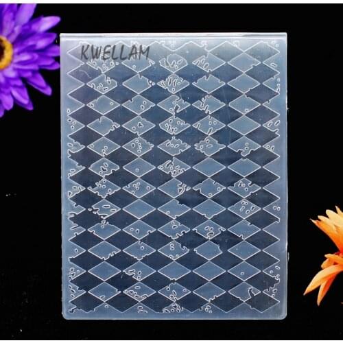Diamond Plastic Embossing Folder For Scrapbook DIY Album Card Tool Plastic Template 12.1x15.3cm KW7012414