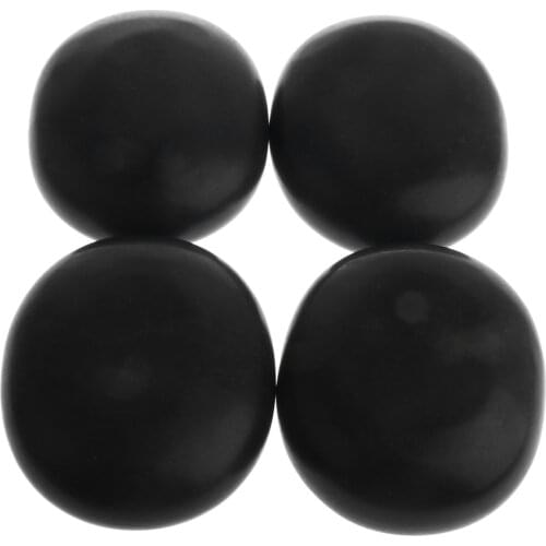4 Pieces Large Massage Stone - Black Natural Lava Basalt Stone for SPA Hot & Cold Stones - 9 x 7cm (3.5x2.8 inch)