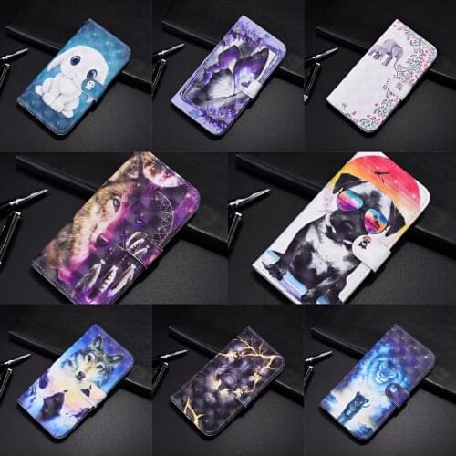 Leather Flip 3DpolychromyCase For Huawei P20 P30 P40 Lite Psmart2020 2021 Y5P Y6P 2020 Y6 2019 Y7P Y8S Honor 9A 9C 10X Lite Case