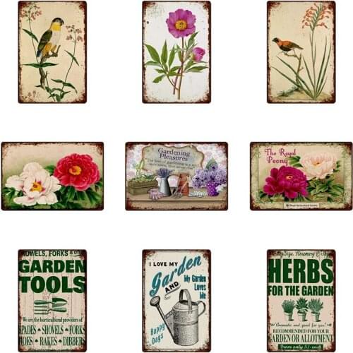 [ DecorMan ] Flowers Metal TIN SIGN Custom wholesale Painting Club Decor LTA-1895