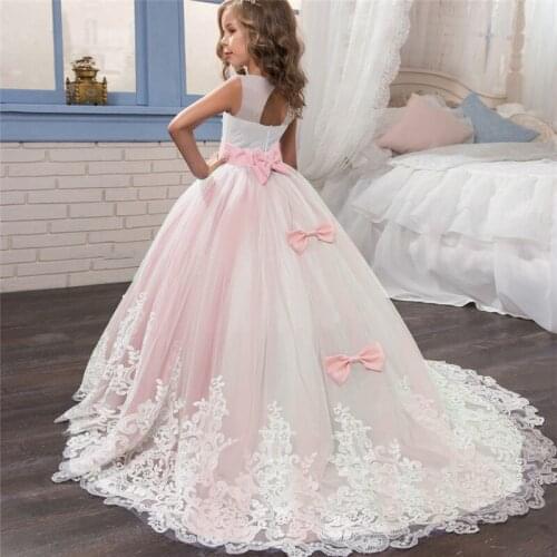 Kid Wedding Dress For Girls New Year Clothes Kids Party Costume Prom Dresses For Girls Clothing Teenage Embroidery Evening Gown