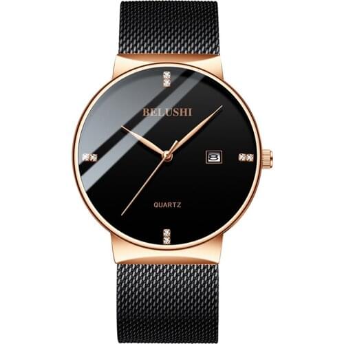 Mens Watch 2020 Top Brand Simple Business Watch Steel Mesh Waterproof Clock Quartz Watch Mens Wrist Watches Relogios Masculino