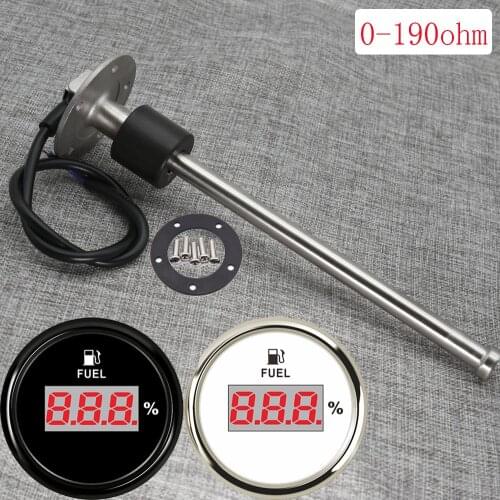 Red Backlight Fuel Gauge 0-190ohm Oil Tank Level Indicator Meter With Fuel Level Sensor Oil Liquid Tank Fuel Sender Unit Sensors