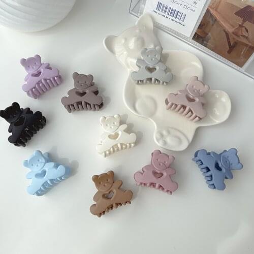 1PC Cute Korean Kawaii Bear Hair Clip Claw Clamp for Women Girls Kids Hairpin Crab Headband Hair Washface Accessories Headwear