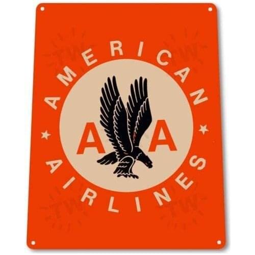 Metal tin Sign 8x12 inches TIN Sign American Airlines Retro Tin Metal Sign Pilot Aviation Decor