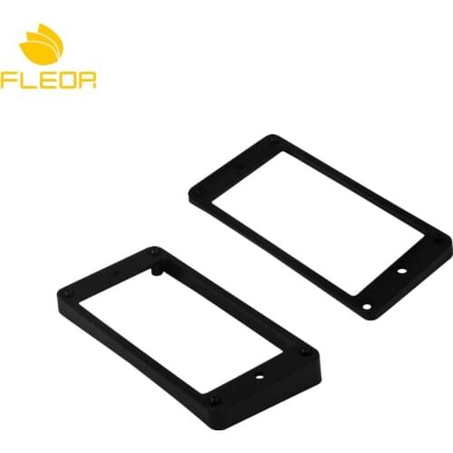 FLEOR 10 Sets Black Curved Bridge & Neck Guitar Pickup Frame Mounting Rings for LP Style Guitar