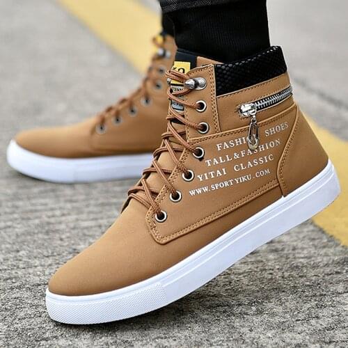 Winter Men Boots High Lace-up Men Shoes 2021 New Fashion Casual Shoes Men Ankle Boots Zapatillas Hombre Big Size 38-47