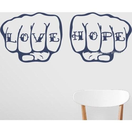 Tattoo Knuckles Custom Wall Art Decals Available In Numerous Colors Vinyl Wall Stickers Home Decor Living Room Removable ZA641