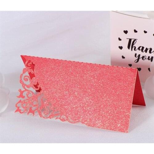 50PCS Hollow Place Wedding Seat Card Table Card Sign-In Card Wedding Invitation Table Cards Name Place Card Table Decoration