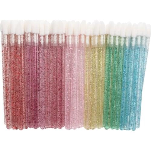 100 pcs Disposable Crystal brush Gloss Mascara Wands Applicator Diamond Lip brushes Cleaning Cosmetic Make Up Tools