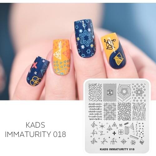 Nail Stamping Plates Math Geometry Pattern Nail Art Stencil Plate Ruler Formula Image Stamp Templates Manicuring DIY Tool