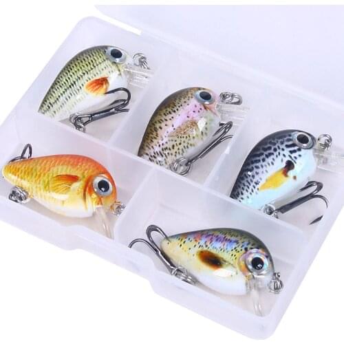 5pcs 2.8cm Bionic Fishing Lures Crankbait MR62 15 Color Lifelike Hard Fish Baits 1.5g Small Fishing Lure Wobblers Tackle pesca