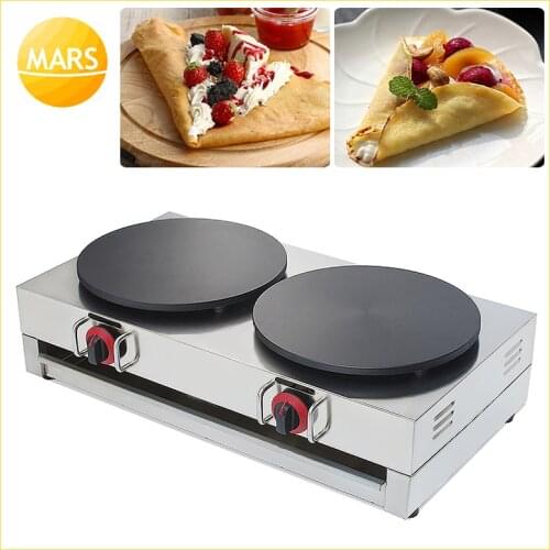 Industrial Double Pans Electric French Crepe Making Machine Japanese Pancake Maker Iron Cooker