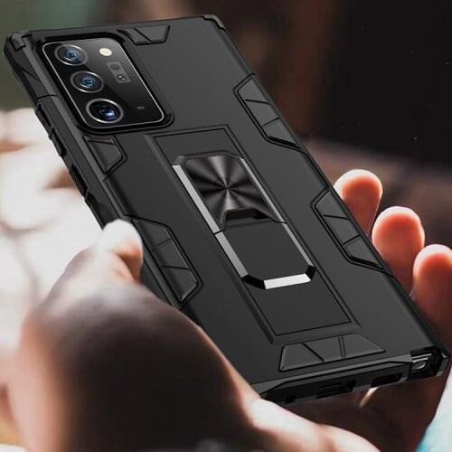 Shockproof Armor Case For Samsung Galaxy Note 8 9 10 Plus 5G Matte Magnetic TPU Kickstand Phone Case For Samsung Note 20 Ultra