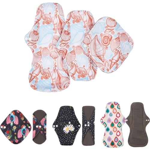 Sanitary Napkin Reusable Bamboo Charcoal Sanitary Pad Mom Menstrual Cotton Pads Washable Panty Lining Pad Healthy Women