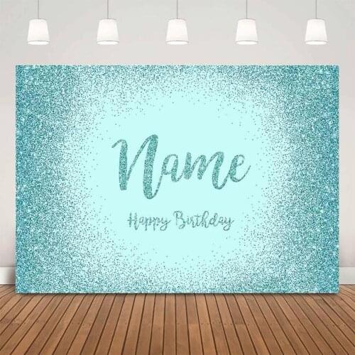 Happy birthday party backdrop blue glitter dots photo booth background studio customize photocall women birthday theme party