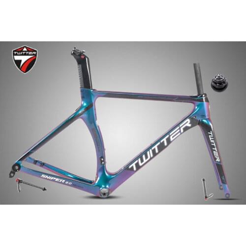 Carbon Road Bicycle Framet Twitter SNIPER2.0 Thru-axle Discolored Racing BIke F12*100 R12*142mm Disc Brake Road Bike