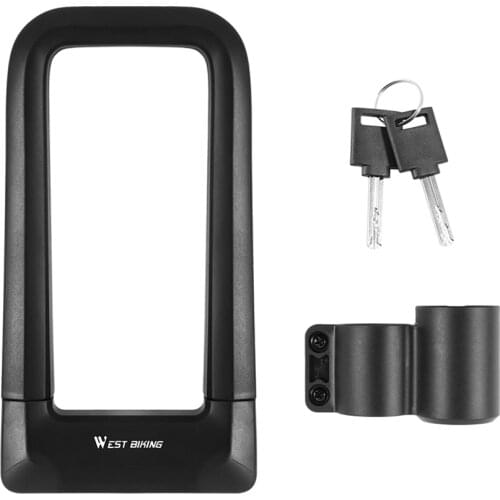 WEST BIKING Bicycle U Lock MTB Road Bike 2 Keys Anti-theft Safety Cycling Padlock Motorcycle Cycling Lock Bicycle Accessories