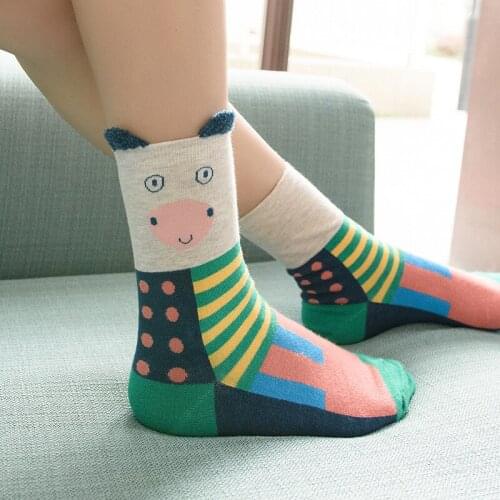 "I Look Like "New Funny Winter Autumn Women Cartoon Lovely Rabbit Socks Long-staple Cotton Women Sock Creative Calcetines 10680