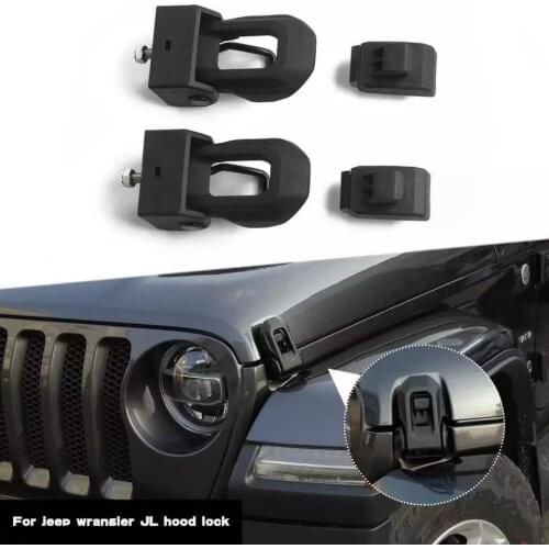 MOPAI Car Engine Lock for Jeep Wrangler 2018-2021 Up Car Hood Latch Lock Catch Cover Protect for Jeep Wrangler JL