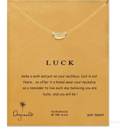 10PCS Sell Well Wish Card Clavicle Chains Necklace Lucky Seed Gold Bean Pendant Exquisite Necklace For Women Gift Jewelry