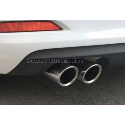 2pcs Stainless Steel Tail End Pipe Exhaust Muffler Tip For Audi Q3 2012-2015