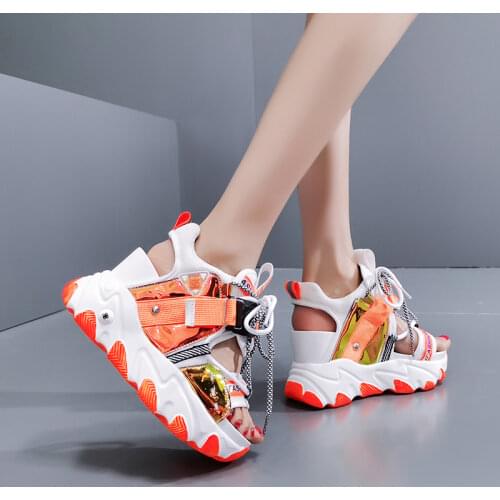 2020Women Fashion Designer Height Increasing Ladies Sandal High Heels Shoes Woman Sport Beach Sandalias Wedges Platform Sandals