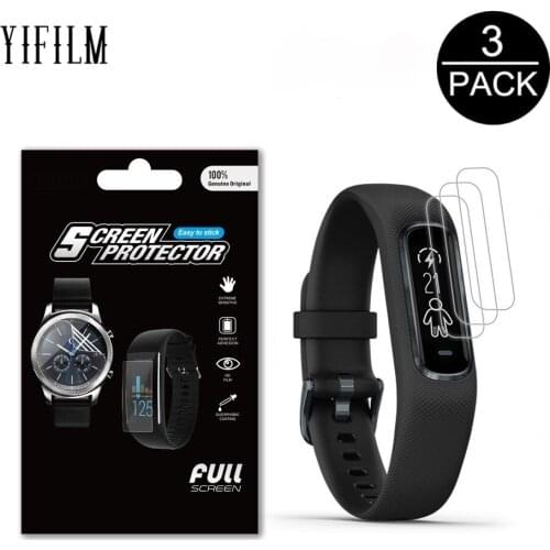 3Pack Smartwatch Film For Garmin Vivosmart 4 Full Screen Coverage Screen Protector Smart Wirstband Clear Shield Soft TPU Film