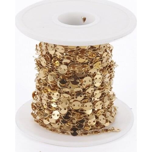 5x0.5mm 304 Stainless Steel Soldered Flat Round Link Chains for jewelry making DIY bracelet necklace with Spool about 10m/roll