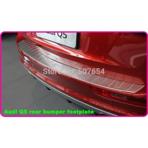 Higher star stainless steel car rear trunk decoration plate,guard plate,protection pedal sticker with logo for Audi Q5 2009-2015