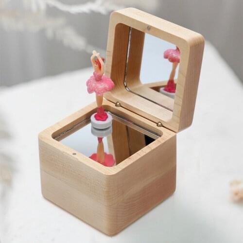 Handmade Wooden Rotating Ballet Girl Dancing Music Box Sky City Children Creative 2021 New Year Christmas Holiday Birthday Gift