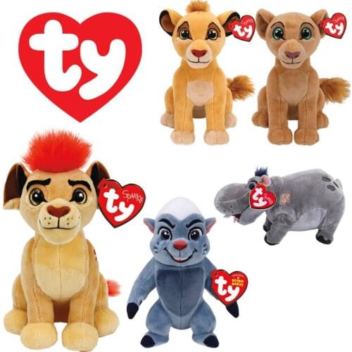 20CM Ty Big Eyes Stuffed Animals King of the Jungle Mufasa Simba Figurines Plush Toys Collection Doll Birthday Gift