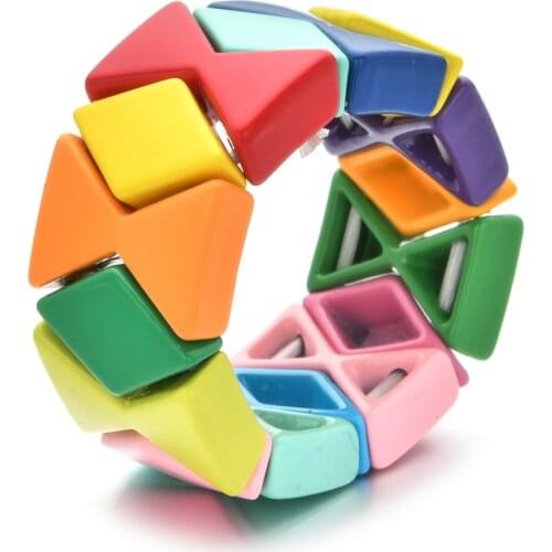 New Boho Style Enamel Ring Fashion Rings For Women Rainbow Ring Geometry Wedding Engagement Ring Femme Party Gift