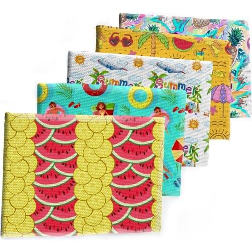 Summer Ice Cream Design Fruit Pattern Printed Bullet Textured Liverpool Patchwork Tissue Kids home textile 50*145cm