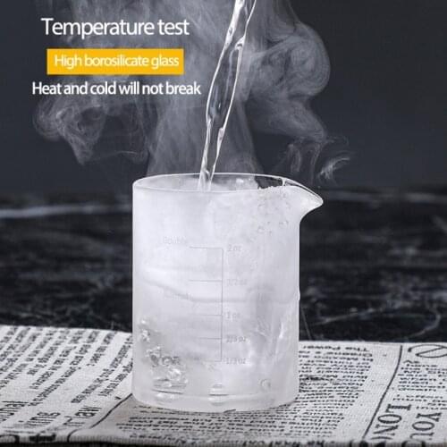 Heat-resistant Glass Measuring Cup Jigger For Espresso Coffee Ounce Cup Scale Transparent Drinkware Kitchen Accessories