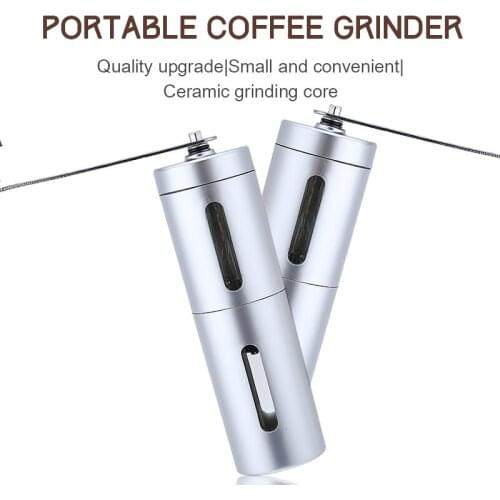 Mini Silver Coffee Grinder Stainless Steel Hand Manual Handmade Coffee Bean Burr Grinders Mill Home Coffeeware Grinding Tool