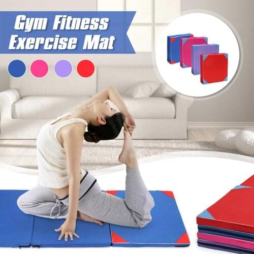 Non Slip Fitness Exercise Gym Oxford Panel Yoga Mat 3 Folding Gymnastics Mat Tumbling Climbing Pilates Pad Air Track