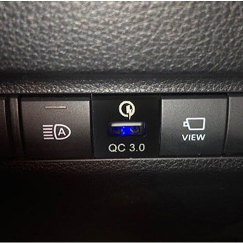 For Toyota Camry Corolla RAV4 2020 QC 3.0 Quick Charging Adapter USB LED Port Socket Mobile Phone Charger Outlet Adapter