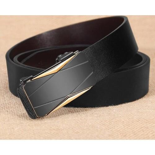 High Quality Black Belt Mens Luxury Brand Casual Casual Denim Belt Automatic Buckle Designer Leather Belt