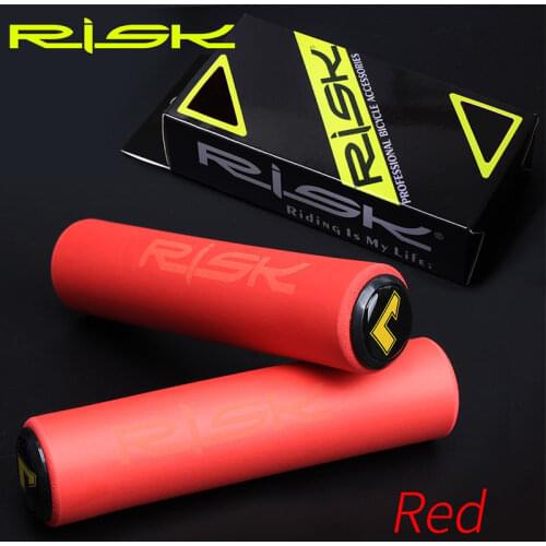 RISK 1 Pair Bicycle Silica Gel Handlebar Grips MTB Ultra-light Antiskid Soft Removeable Plastic End Plugs Bike Handle Bar Grips
