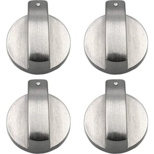 4pcs Stoves Cooker Knobs Oven Knob 6mm Universal Silver Gas Stove Control Knobs Adaptors Oven Rotary Switch Cooking Surface