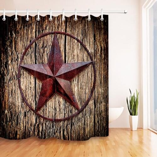 Rustic Barn Wooden Door Shower Curtain Western Texas Bath Curtains Polyester Fabric Bathroom Shower Curtain For Farmhouse Decor