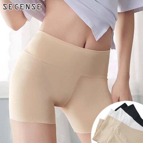 Summer Thin Women Large Size Safety Shorts Ice Silk Cool High Elasticity Plus Size Safety Pants Shorts Under Skirt Female