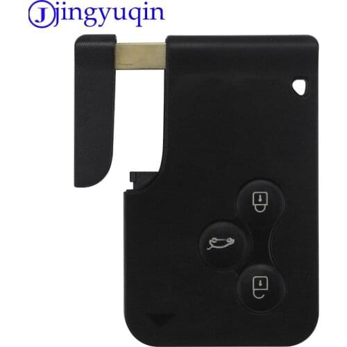 Jingyuqin Smart Card For Renault Clio Logan Megane 2 3 Koleos Scenic Card Case Black Car Key Fob Shell With Small Key With Logo
