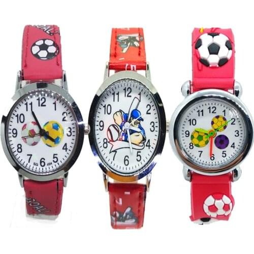 Dropshipping Cartoon Baseball Tennis Football Children Watches Sports Quartz Kids Watch for Boy Girl Gift Clock Relogio Feminino