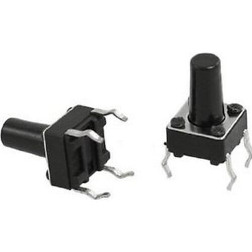 Free Shipping 50pcs/lot 6x6x13MM 4PIN G96 Tactile Tact Push Button Micro Switch Direct Self-Reset DIP Top Copper