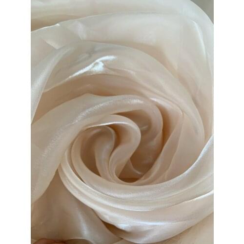 Nude Shiny Solid Organza Fabric Sheer Shine Organza Fabric