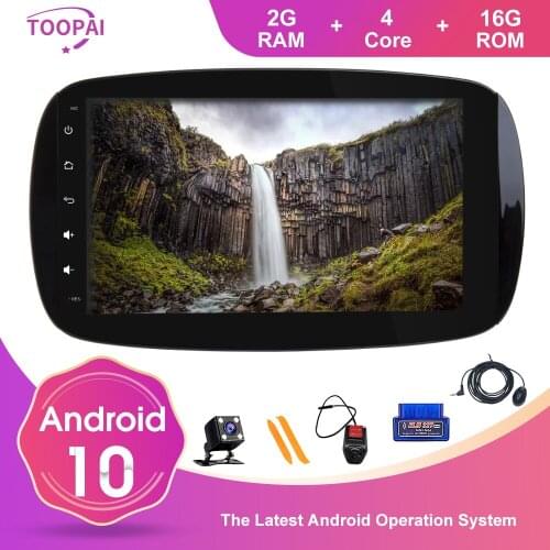 TOOPAI Android 10 For Mercedes Benz SMART 2016-2018 Multimedia Player GPS Navigation Steering Wheel Control IPS Touch Screen