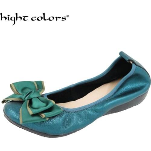 34-43 Big Sale New Spring Autumn Fashion Women Shoes High Quality Genuine Leather Luxury Brand Bow Casual Ballet Flats Shoes